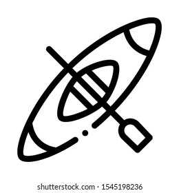 Kayak Canoeing Icon Vector Thin Line. Contour Illustration
