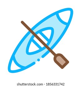 Kayak Canoeing Icon Vector Thin Line. Contour Illustration