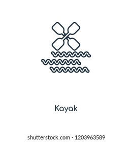 Kayak concept line icon. Linear Kayak concept outline symbol design. This simple element illustration can be used for web and mobile UI/UX.