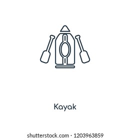 Kayak concept line icon. Linear Kayak concept outline symbol design. This simple element illustration can be used for web and mobile UI/UX.