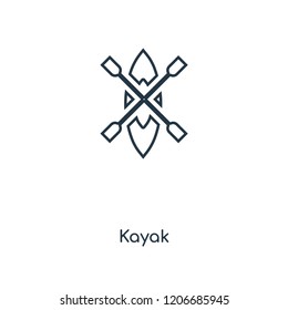 Kayak concept line icon. Linear Kayak concept outline symbol design. This simple element illustration can be used for web and mobile UI/UX.