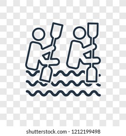 Kayak concept vector linear icon isolated on transparent background, Kayak concept transparency concept in outline style