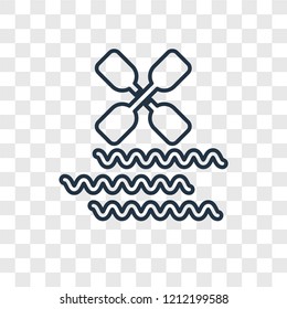 Kayak concept vector linear icon isolated on transparent background, Kayak concept transparency concept in outline style