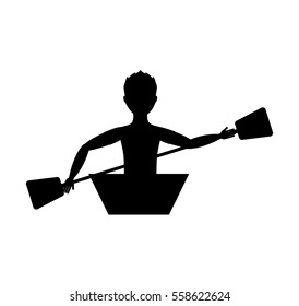 kayak extreme sport icon vector illustration design