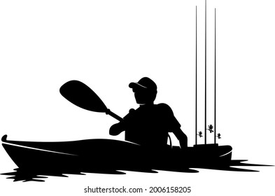 kayak fishing boat vector for fishing logo company