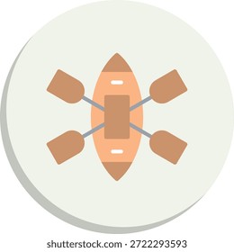 Icono de estilo de círculo plano de kayak