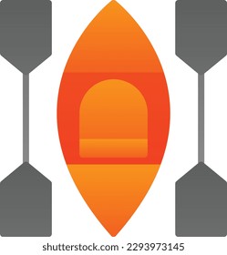 Kayak Flat Gradient Vector Icon Design