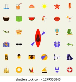 kayak flat icon. colored Summer icons universal set for web and mobile