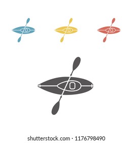Kayak flat icon. Vector signs for web graphics