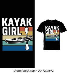 
kayak girl t shirt design