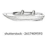 Kayak hand drawn vector illustration