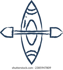 Kayak hand drawn vector illustration