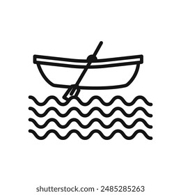 kayak icon Black line art vector