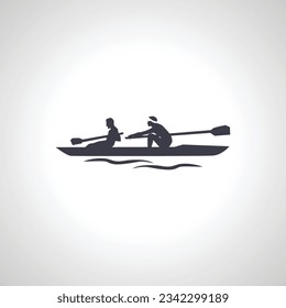 kayak icon. couple kayaking isolated icon
