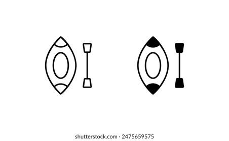 Kayak icon design with white background stock illustration