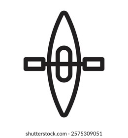 Kayak icon. Editable line icon. Vector illustration