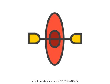 Kayak icon, filled line icon