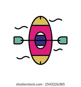 Kayak icon isolated on a white background. Vector illustration.