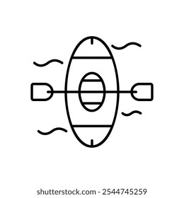 Kayak icon isolated on a white background. Vector illustration.