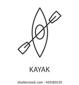 Kayak icon or logo line art style. Vector Illustration.