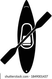 Kayak Icon On White Background. Kayaking Logo. Canoe Sign. Rafting Symbol.
