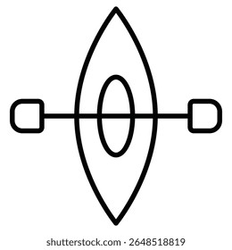 ícone do caiaque Contorno isolado logotipo marca
