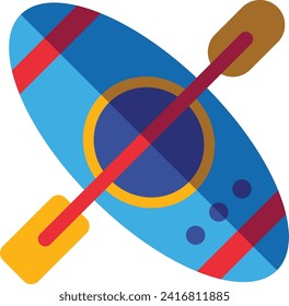 Kayak Icon. Icon of kayak with paddle