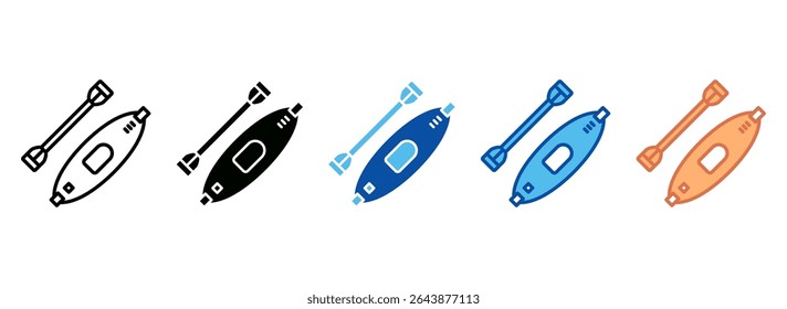 Kayak Icon Definir Coleção de Estilos Múltiplos