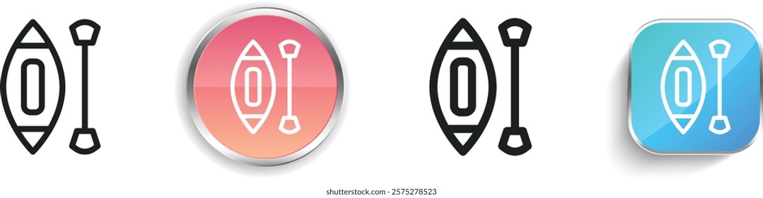 kayak icon. Thin Linear, Regular and Button Style Design Isolated On White Background