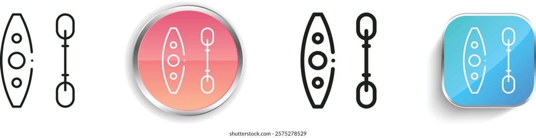 kayak icon. Thin Linear, Regular and Button Style Design Isolated On White Background