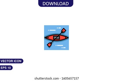 Kayak icon in trendy flat style isolated on white background vector illustration