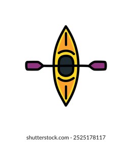 Kayak icon, vector illustration. Flat design style, outline, editable stroke.