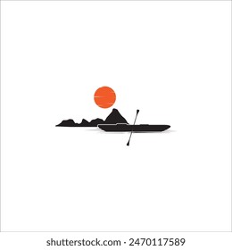 KAYAK ICON VECTOR ILLUSTRATION SMBOL DESIGN
