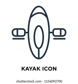 Kayak icon vector isolated on white background, Kayak transparent sign , thin symbols or lined elements in outline style