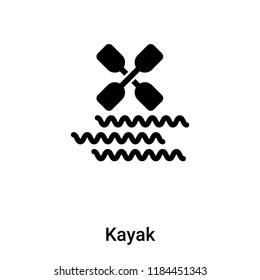 Kayak icon vector isolated on white background, logo concept of Kayak sign on transparent background, filled black symbol