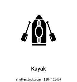 Kayak icon vector isolated on white background, logo concept of Kayak sign on transparent background, filled black symbol