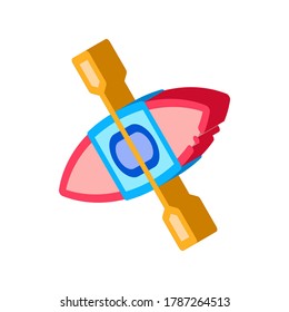 Kayak Icon Vector. Isometric Kayak sign. color isolated symbol illustration