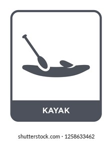 kayak icon vector on white background, kayak trendy filled icons from Nautical collection, kayak simple element illustration