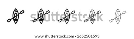 kayak icon vector outline set illustration sign
