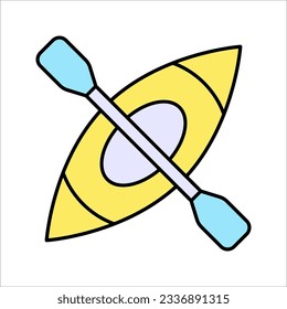 Kayak Icon. Vector Outline Kayak Sign. Isolated Contour Symbol. vector illustration on white background