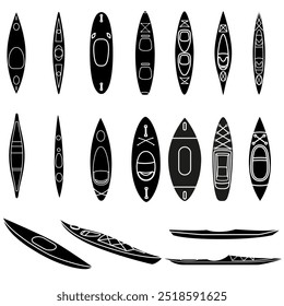 Kayak icon vector set. Kayak illustration sign collection. Rowing symbol or logo.