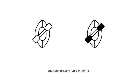 kayak icon with white background vector stock illustration