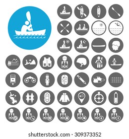 Kayak icons set. Illustration EPS10