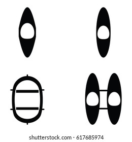 kayak icons Vector illustration