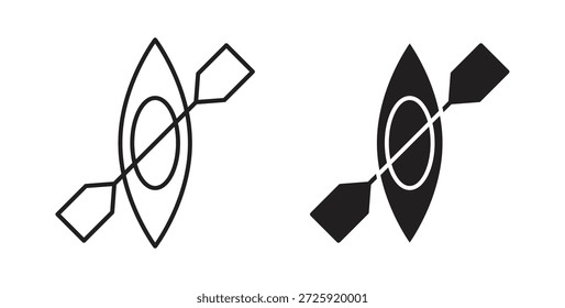 Iconos de kayak. Icono lineal de Vector aislado sobre fondo blanco.