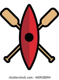 Kayak Isolated Vector. Canoeing Logo.