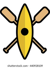 Kayak Isolated Vector. Canoeing Logo.