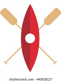 Kayak Isolated Vector. Canoeing Logo.