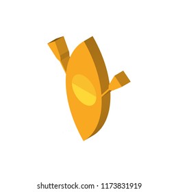 Kayak isometric left top view 3D icon