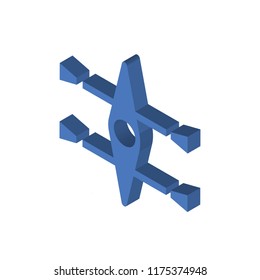 Kayak isometric left top view 3D icon